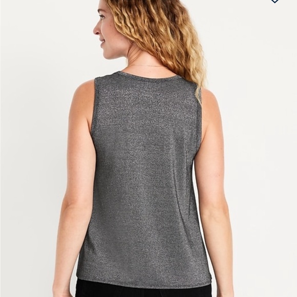 Sleeveless Charcoal Silver Shine Women's Tank Top, size Small, NWT - Picture 2 of 6